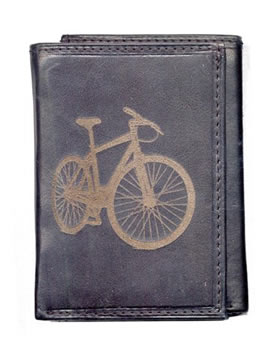 Leather Wallet with Bike